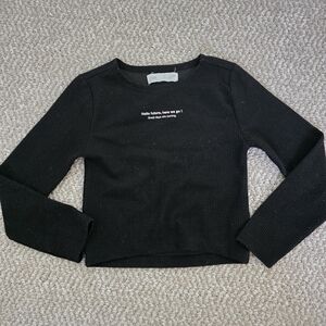 (2/$15) Zara Girls' Long Sleeve Top In Black